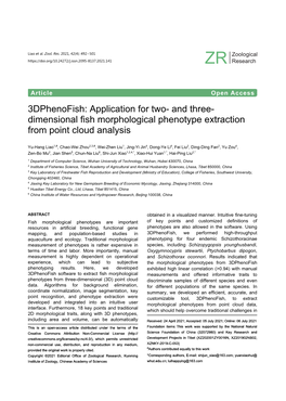 Dimensional Fish Morphological Phenotype Extraction from Point Cloud Analysis