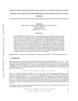 The 8-Parameter Fisher-Bingham Distribution on the Sphere