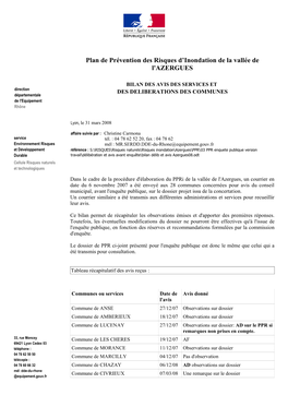 Plan De Prévention Des Risques D'inondation De La Vallée De L