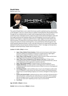 Death Note Batman Anon V.0.3