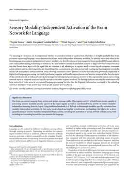 Sensory Modality-Independent Activation of the Brain Network for Language