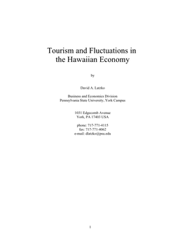 Tourism and Fluctuations in the Hawaiian Economy