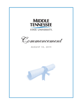 MTSU Summer 2019 Commencement Program