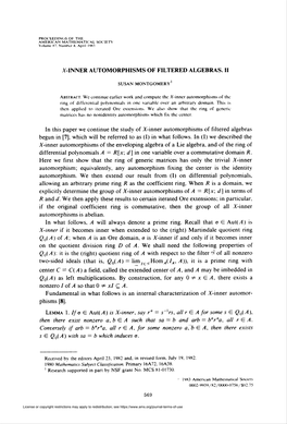 A-Inner Automorphisms of Filtered Algebras. Ii