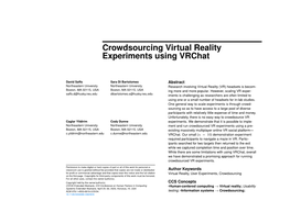 Crowdsourcing Virtual Reality Experiments Using Vrchat