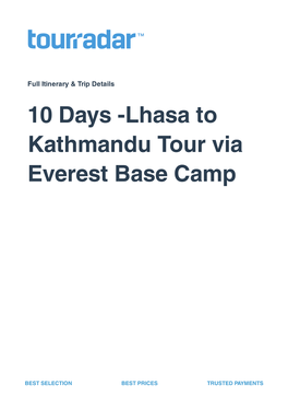 Lhasa to Kathmandu Tour Via Everest Base Camp