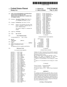 (12) United States Patent (10) Patent No.: US 8,722,040 B2 Huang Et Al