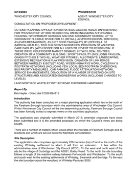 Consultation on Proposed Development. Outline