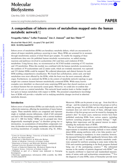 Molecular Biosystems PAPER