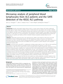 Microarray Analysis of Peripheral Blood Lymphocytes from ALS