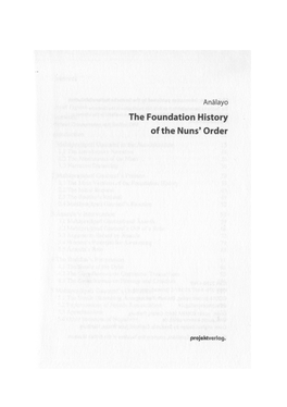 The Foundation History of the Nuns' Order