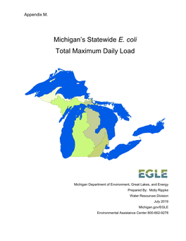 Michigan's Statewide E. Coli Total Maximum Daily Load