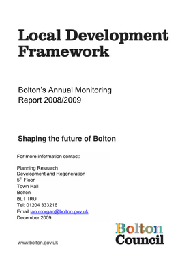 Bolton's Annual Monitoring Report 2008/2009
