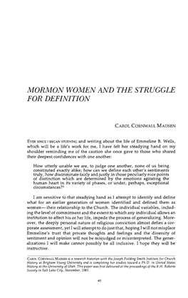 Mormon Women and the Struggle for Definition