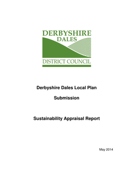 Derbyshire Dales Local Plan Submission Sustainability Appraisal