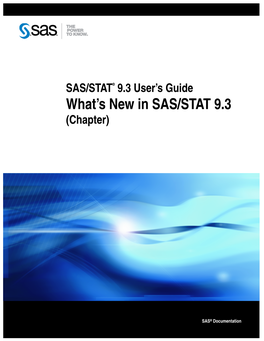 What's New in SAS/STAT