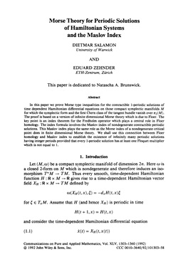 Morse Theory for Periodic Solutions of Hamiltonian Systems and the Maslov Index
