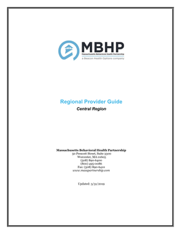 Regional Provider Guide Central Region