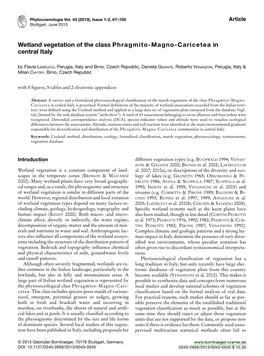 Wetland Vegetation of the Class Phragmito-Magno-Caricetea in Central Italy