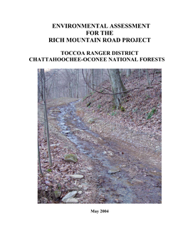 Environmental Assessment for the Rich Mountain Road Project