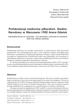 Prefabrykacja Stadionów Piłkarskich. Stadion Narodowy W Warszawie I PGE Arena Gdańsk