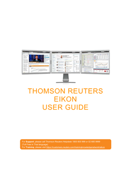 Thomson Reuters Eikon User Guide