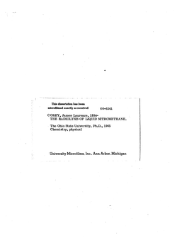 The Radiolysis of Liquid Nitromethane