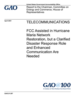 Gao-21-297, Telecommunications: Fcc