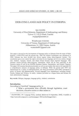 Debating Language Policy in Ethiopia