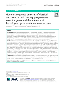 Genomic Sequence Analyses of Classical and Non-Classical Lamprey