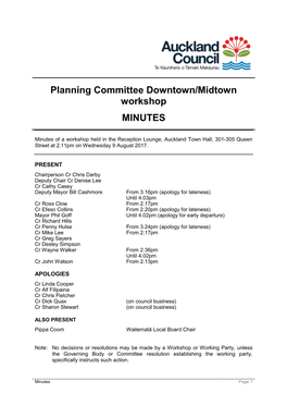 Planning Committee Meeting Held on 5/09/2017