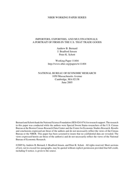 Importers, Exporters, and Multinationals: a Portrait of Firms in the U.S