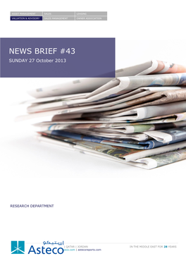 NEWS BRIEF #43 SUNDAY 27 October 2013