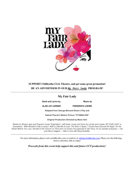 My Fair Lady PROGRAM!