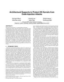 Architectural Supports to Protect OS Kernels from Code-Injection Attacks