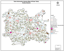 Tank Information System Map of Kolar Taluk, Kolara District. Μ 1:68,300