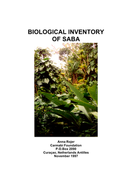 Biological Inventory of Saba