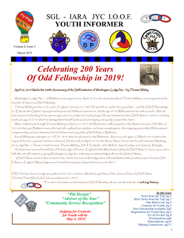 Celebrating 200 Years of Odd Fellowship in 2019!