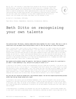 Beth Ditto on Recognizing Your Own Talents