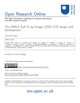 The SMILE Soft X-Ray Imager (SXI) CCD Design and Development