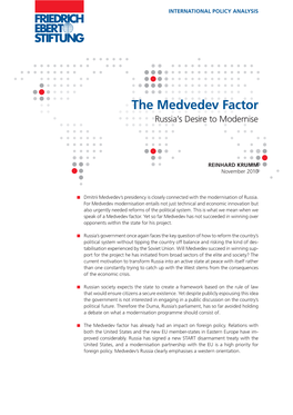 The Medvedev Factor Russia’S Desire to Modernise