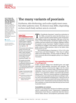 The Many Variants of Psoriasis Helm, MD; Elizabeth V