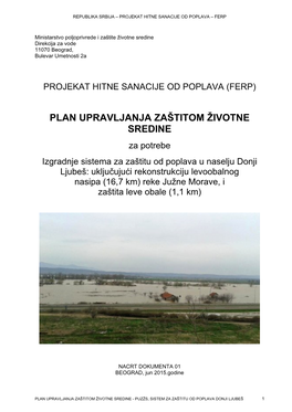 Plan Upravljanja Zaštitom Životne Sredine Za Naselje Donji Ljubeš