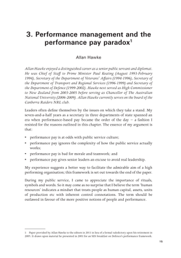 Performance Management and the Performance Pay Paradox1