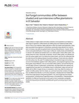 Soil Fungal Communities Differ Between Shaded and Sun-Intensive Coffee Plantations in El Salvador