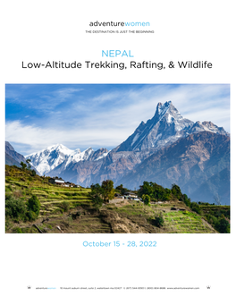 NEPAL Low-Altitude Trekking, Rafting, & Wildlife