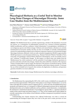 Phycological Herbaria As a Useful Tool to Monitor Long-Term Changes of Macroalgae Diversity: Some Case Studies from the Mediterranean Sea