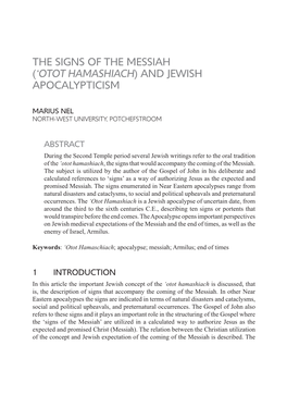 Otot Hamashiach) and Jewish Apocalypticism