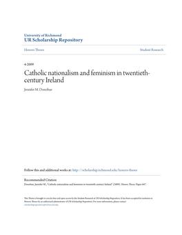 Catholic Nationalism and Feminism in Twentieth-Century Ireland" (2009)