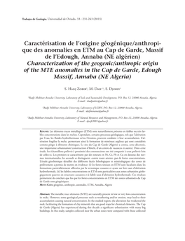 Que Des Anomalies En ETM Au Cap De Garde, Massif De L'edough, Annaba